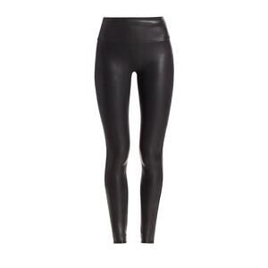 Spanx Women’s Black Faux Leather Leggings MP, high waist